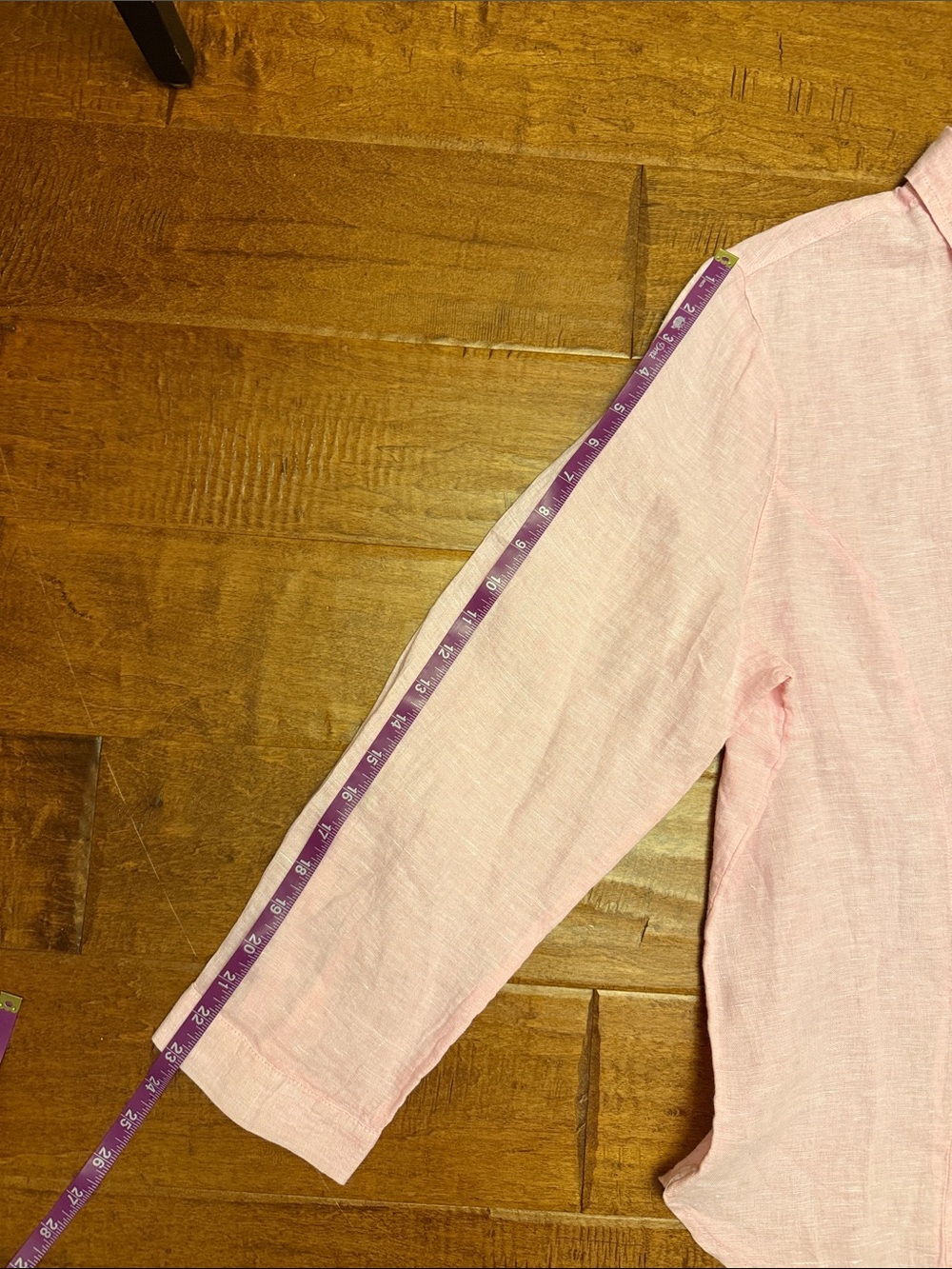 Pink Linen Button-Down Shirt - Picture 6 of 9